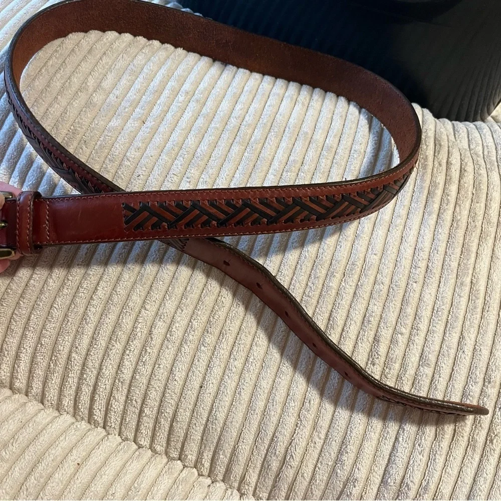 Brighton men’s brown &  black Leather Belt 38 xl